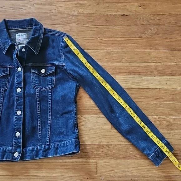 Old Navy Stretch Denim Jean Jacket Women's Size Medium - Picture 10 of 14